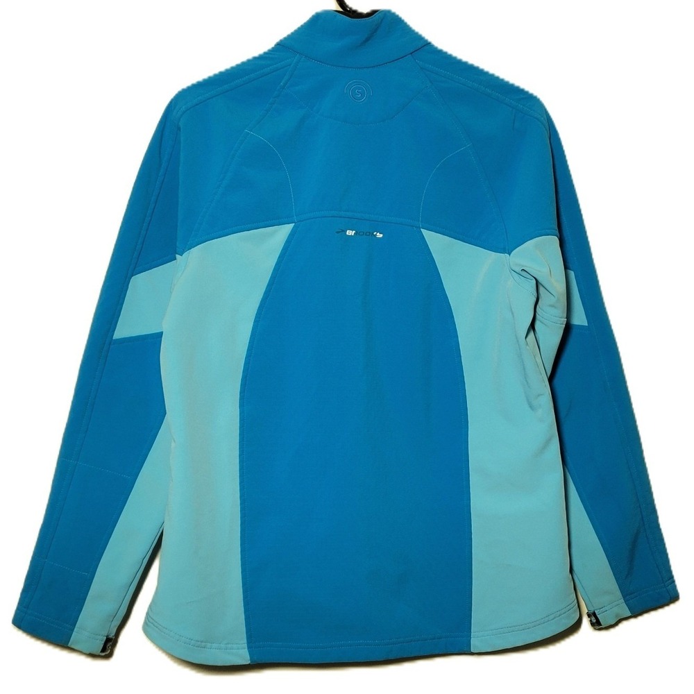 Brooks Women's Blue Light Blue Athletic Active Jacket Size Large Walking Running - Picture 3 of 16